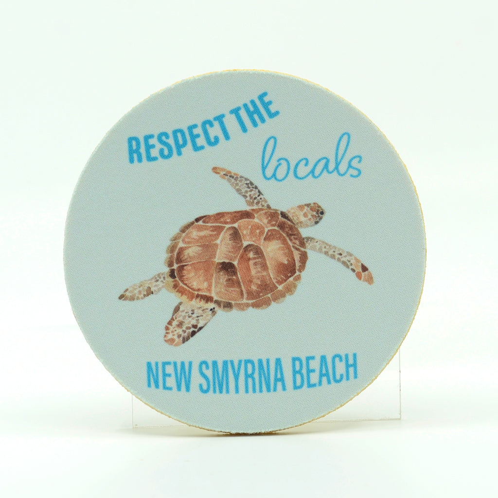 Respect the Locals-Sea Turtle 2 Rubber Home Coaster