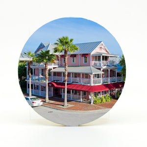 Riverview Hotel in New Smyrna Beach photograph on a 4" rubber home coaster