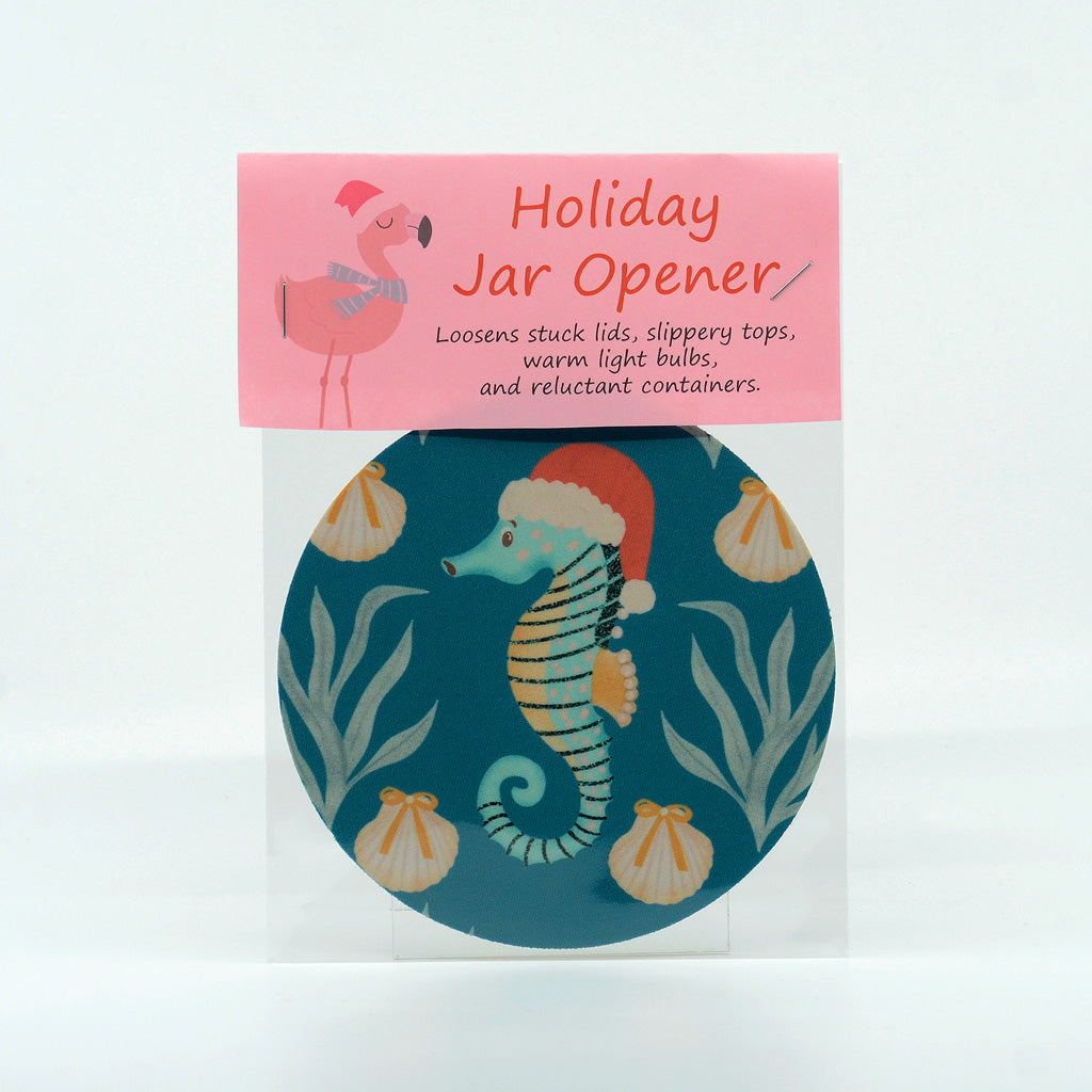 Santa Seahorse Round Rubber Jar Opener