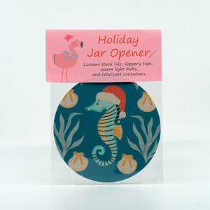 Santa Seahorse Round Rubber Jar Opener