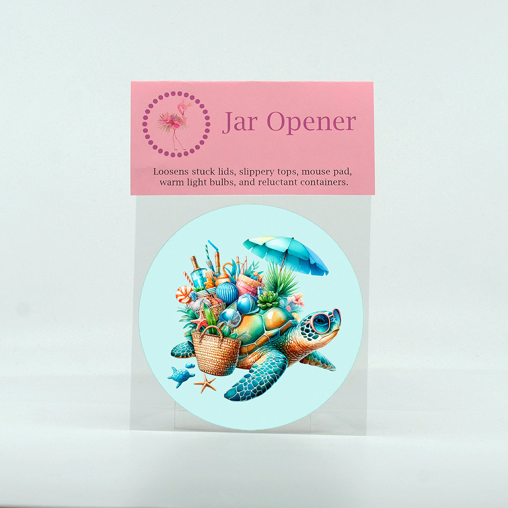 Sea Turtle Graphics on a round rubber jar opener