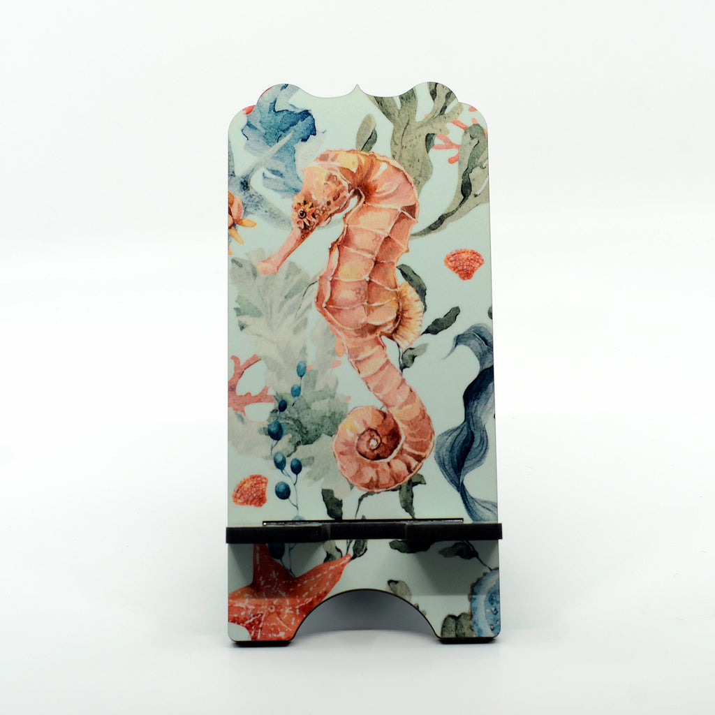Seahorse on phone stand with benelux top