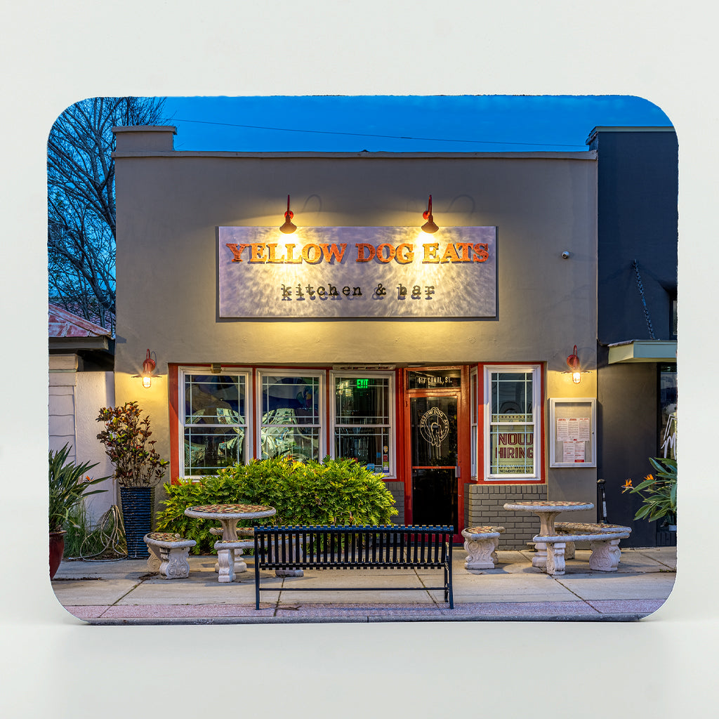 Yellow Dog Eats in New Smyrna Beach Florida photograph on a rubber rectangle mouse pad