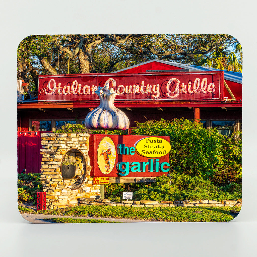 The Garlic Restaurant in New Smyrna Beach Florida photograph on a rubber rectangle mouse pad
