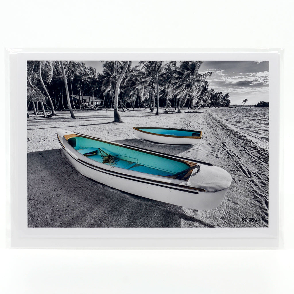 Beach Tenders photograph on a glossy notecard 5" x 7"