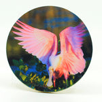 Roseate Spoonbill photograph on a 4" round rubber home coasters