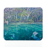 Manatees in Blue Springs State Park photograph on a rectangle rubber mouse pad
