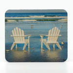 Two beach chairs image on a rectangle rubber mouse pad