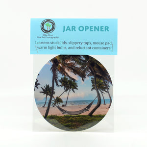 Hammock by the Sea Photograph on a 5" Rubber Round Jar Opener