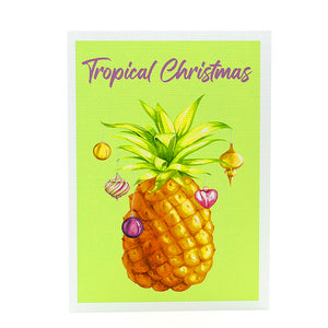 5"x7" notecard-Tropical Christmas with Pineapple 