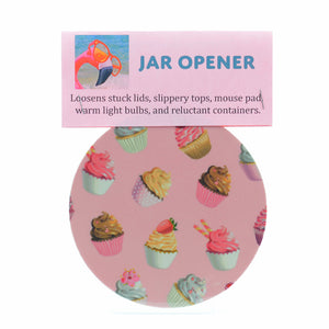5" Pink Cupcake Rubber Jar Opener