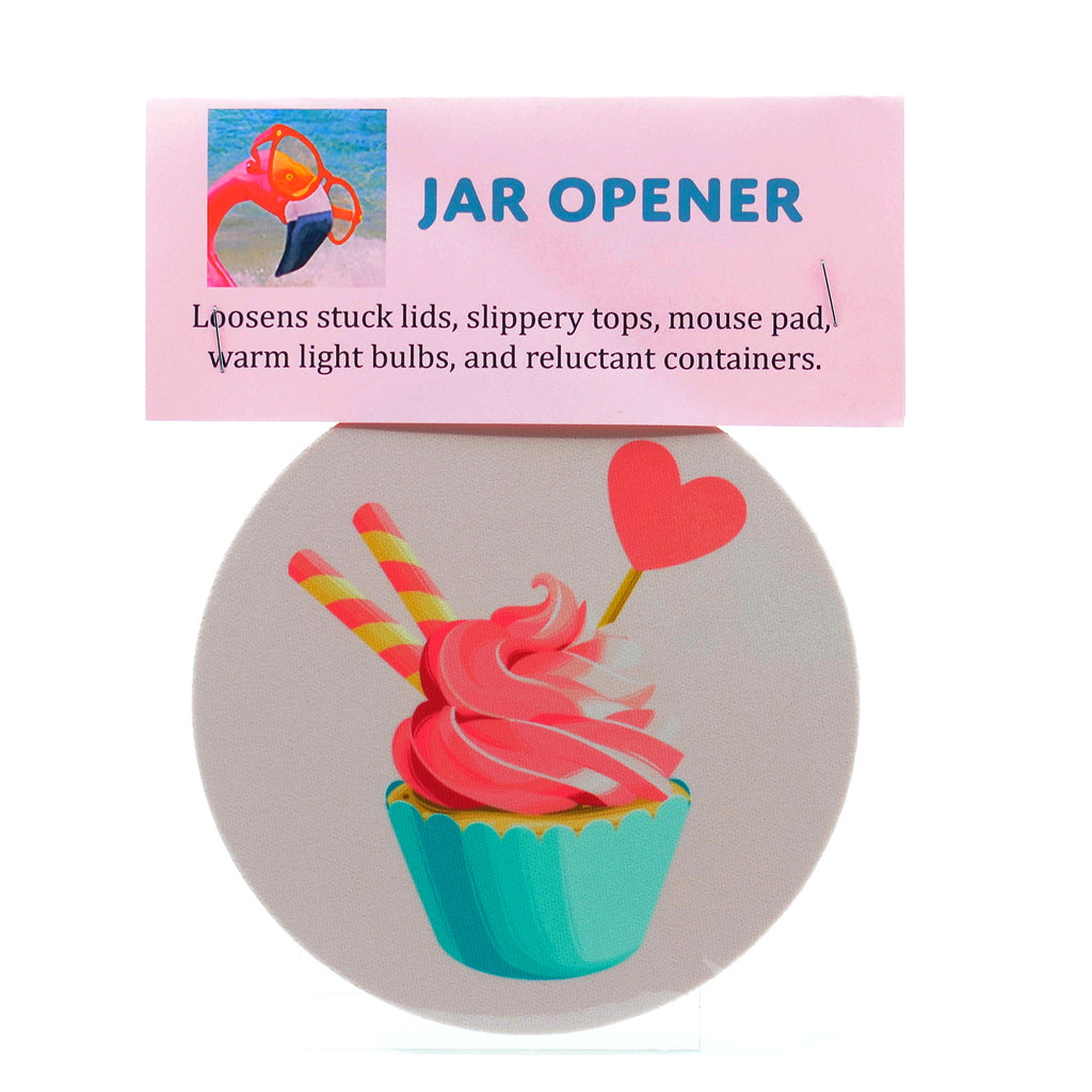 5" Heart Cupcake Rubber Jar Opener