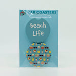 Beach Life Sandstone car coasters (set off 2)