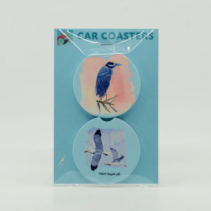 Blue Heron Sandstone Car Coasters (set of 2)