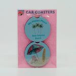 My Happy Place New Smyrna Beach Rubber Car Coasters (set of 2)
