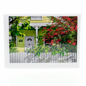 Key Lime Cottage photograph on a glossy greeting card 5" x 7"