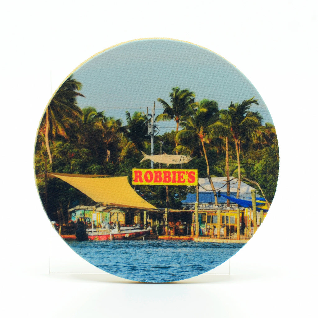 Robbies Restaurant Photograph on a 4" Rubber Home Coaster