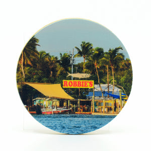 Robbies Restaurant Photograph on a 4" Rubber Home Coaster