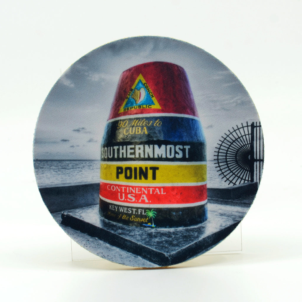 Southernmost Point Photograph on a 4" Rubber Home Coaster