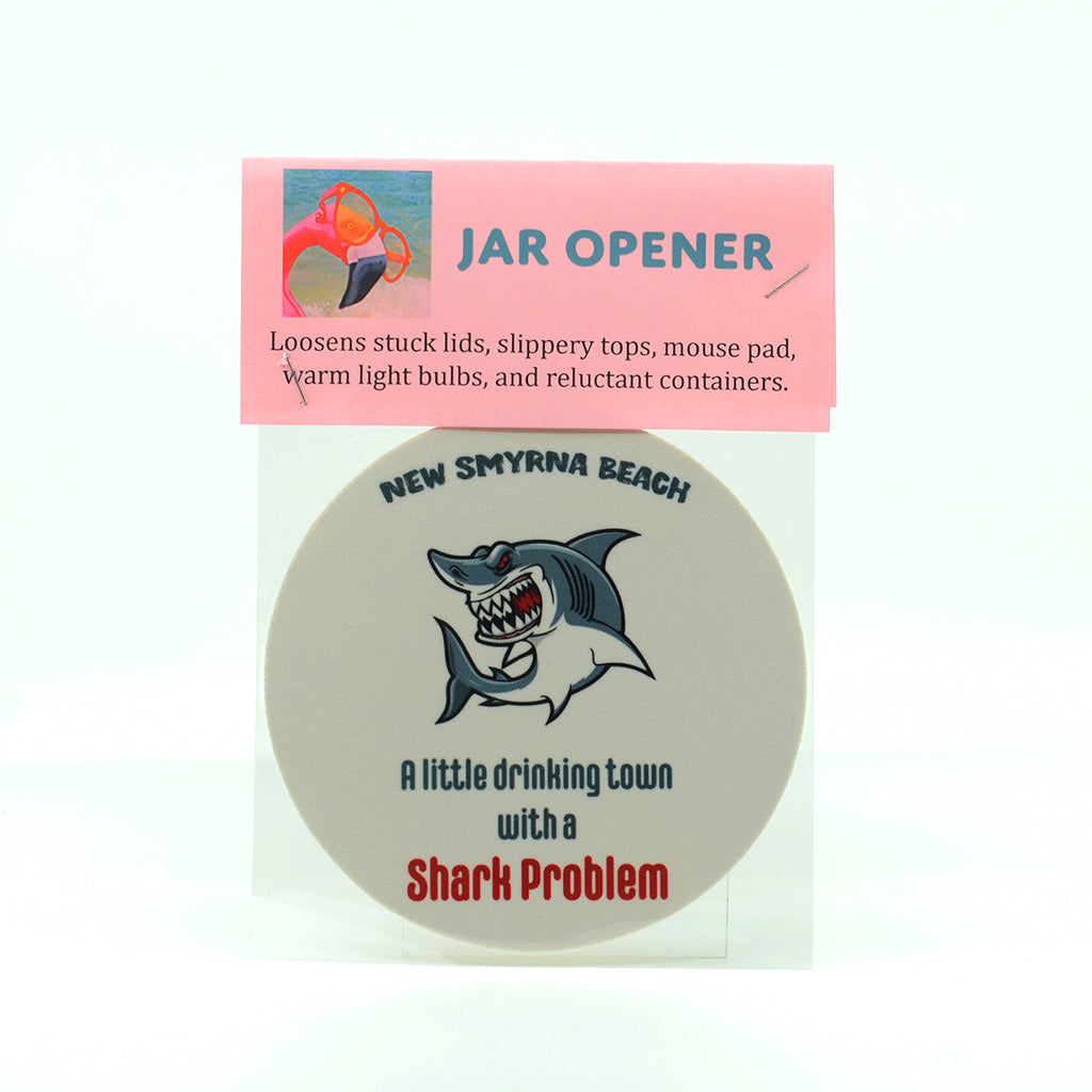 New Smyrna Beach-A little drinking town with a Shark Problem on a 5" Rubber Bottle Opener