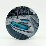 Beach Tenders Photograph on a 4" Rubber Home Coaster