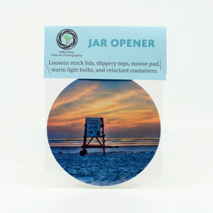 Life Guard Stand on the Beach on a 5" rubber bottle opener