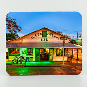 Green Parrot Photograph on a Rectangle Rubber Mouse Pad
