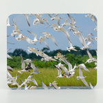 Flying Sea Birds photograph on a rectangle rubber mouse pad