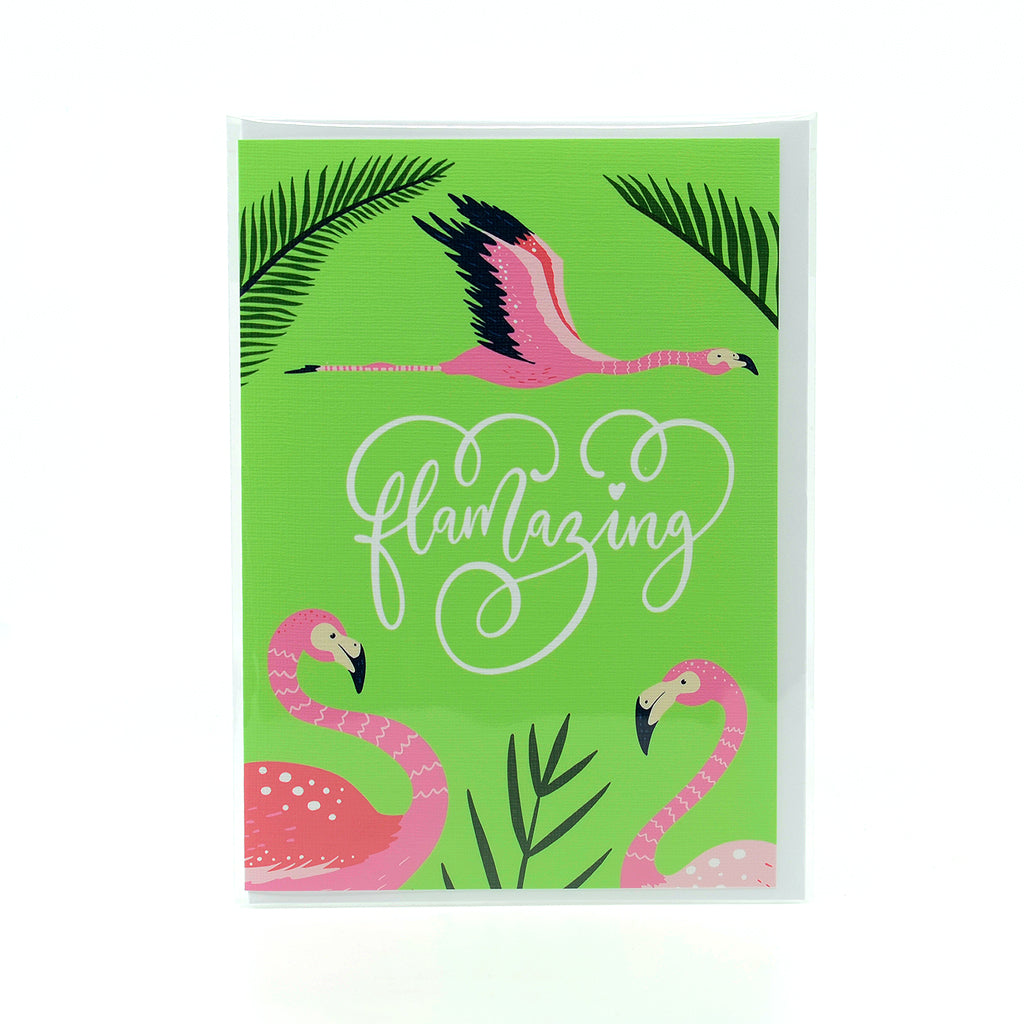 Flamazing Flamingo 5" x 7" Greeting Card.