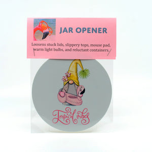 Kitchen Gadget-Gnome with Flamingo Float-5" Rubber Jar Opener and Bottle Opener