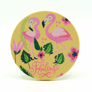 Rubber Drink Coaster-Fabulous Flamingo-Protects Furniture
