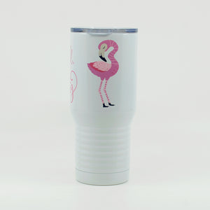 Stainless Steel 20 oz Tumbler-Drinkware-Flamingo