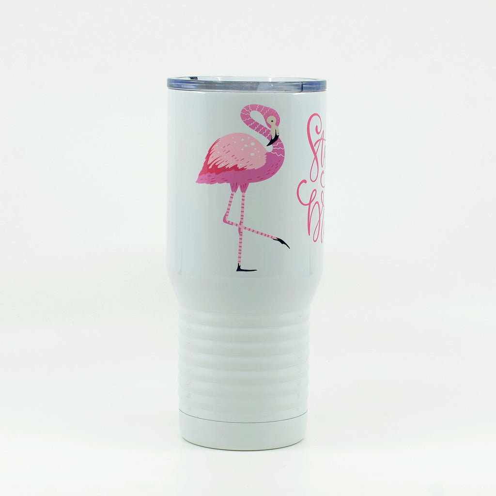 Stainless Steel 20 oz Tumbler-Drinkware-Flamingo