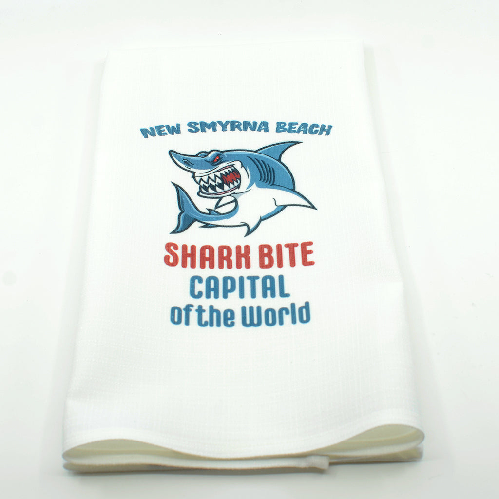 Kitchen Towel-New Smyrna Beach Shark Bite Capital of the World