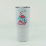 Flamingo Life 20 ounce white stainless steel tumbler