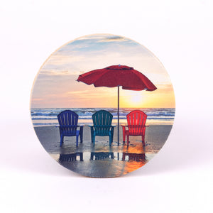 Beachside 3 Rubber Home Coaster