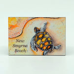 Brown Sea Turtle-New Smyrna Beach rectangle magnet