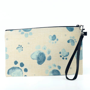 large zipper pouch with dog paws