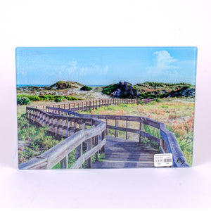 Small Glass rectangle cutting board with Dunes Color in New Smyrna Beach (11.25x8)