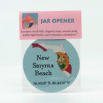 5" Rubber Jar Opener with the State of Florida Flag with New Smyrna Beach LAT and LONG