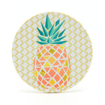 gold Pineapple rubber home coaster