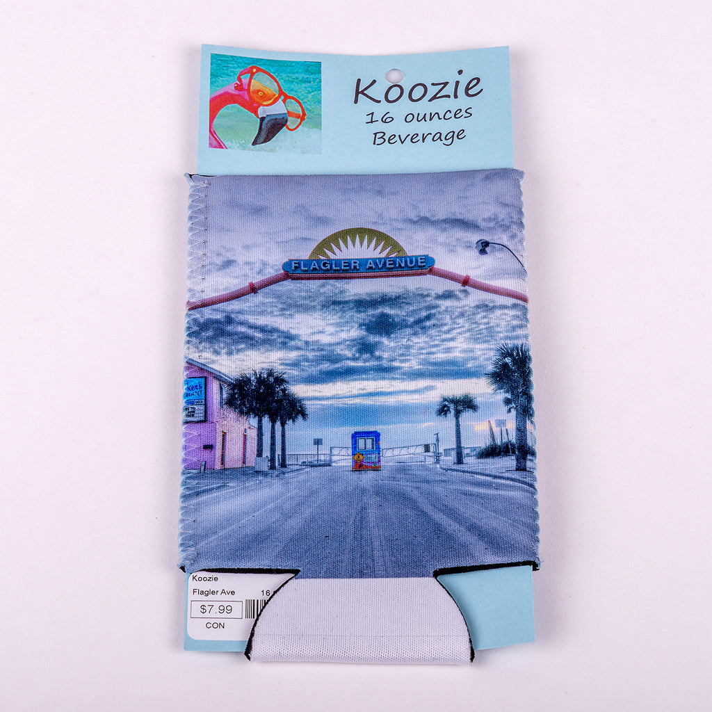 16 ounce Koozie (Image: Photo of Flagler Avenue Beach Entrance)