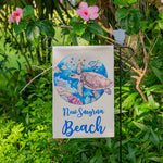 12"x18" Polyester Linen Sea Turtle Garden Flag with name drop-New Smyrna Beach