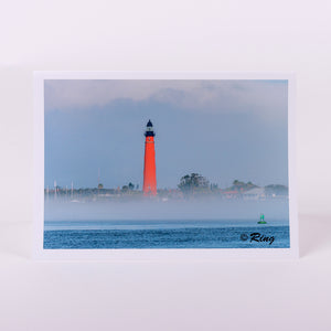 Ponce Inlet Lighthouse Fog Notecard