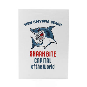 5"x7" notecard with artwork of Shark and words  New Smyrna Beach-Shark Bite Capital of the World