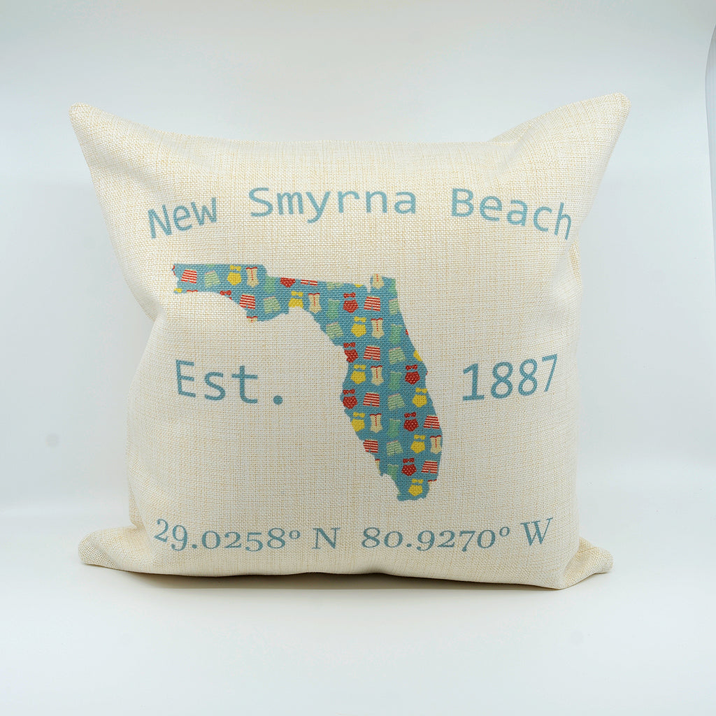 16"x16" square New Smyrna Beach Pillow