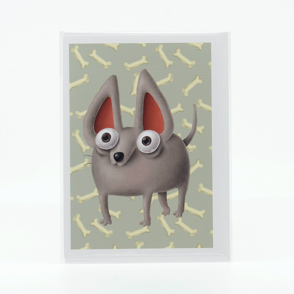 Funny Chihuahua canvas paper notecard