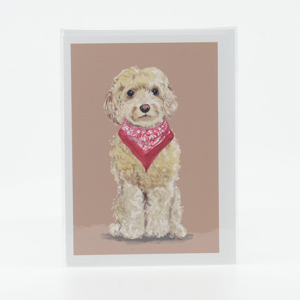 Cockapoo canvas paper notecard