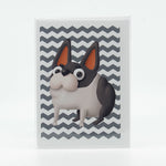 Funny Bulldog canvas paper notecard