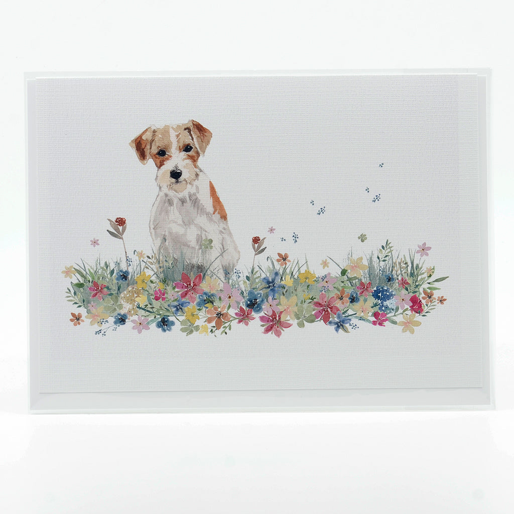 Jack Russell Dog canvas paper notecard